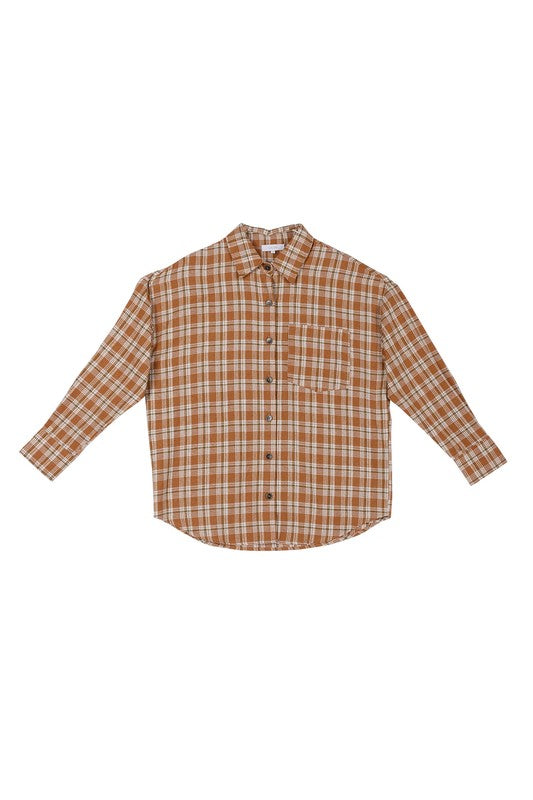 Autumn beige plaid shirts