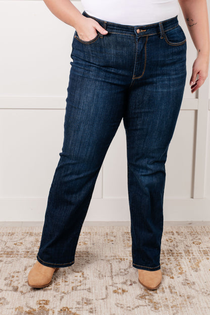 Alaina High Rise Classic Straight Jeans - - Denim