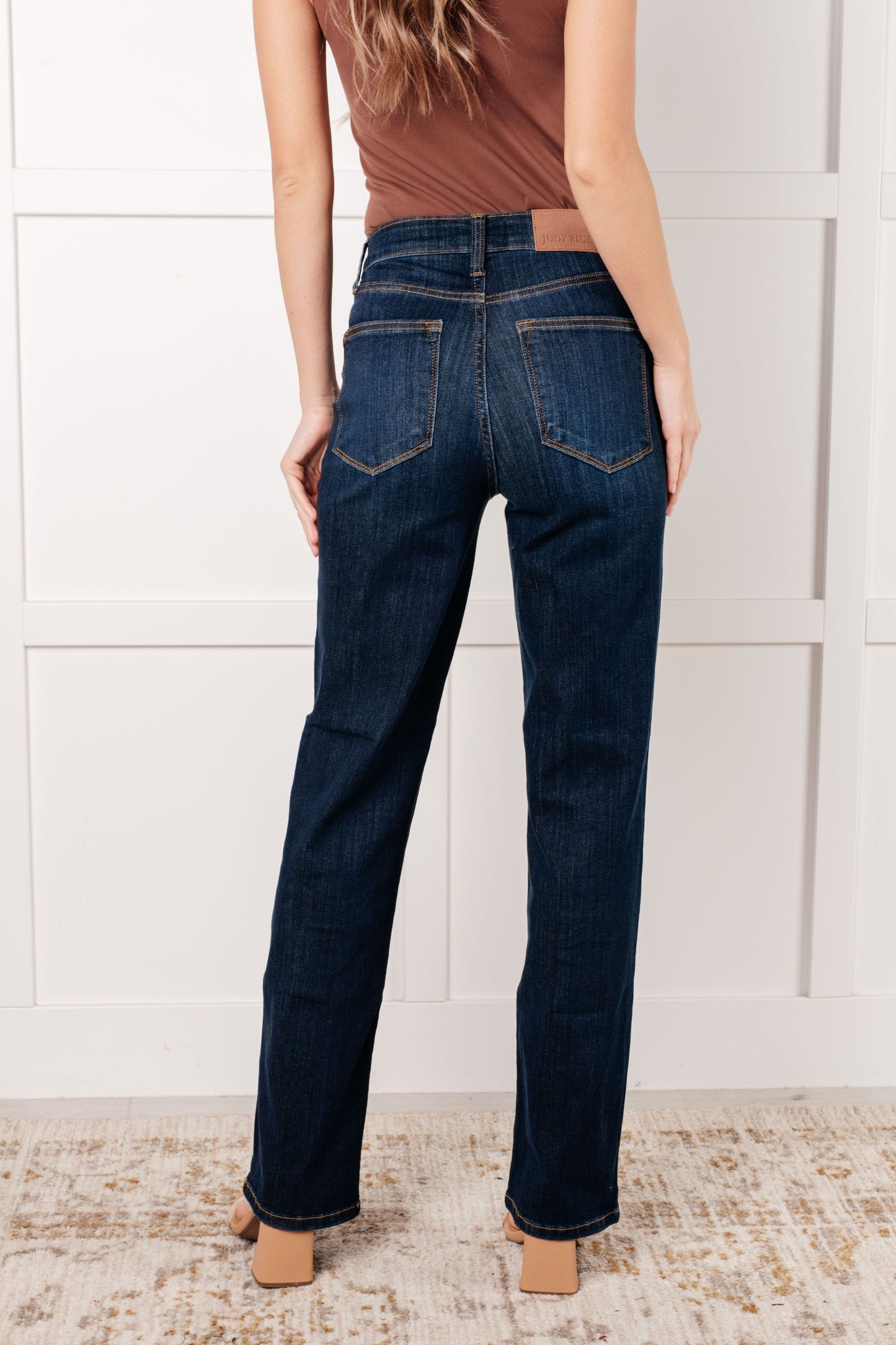 Alaina High Rise Classic Straight Jeans - - Denim