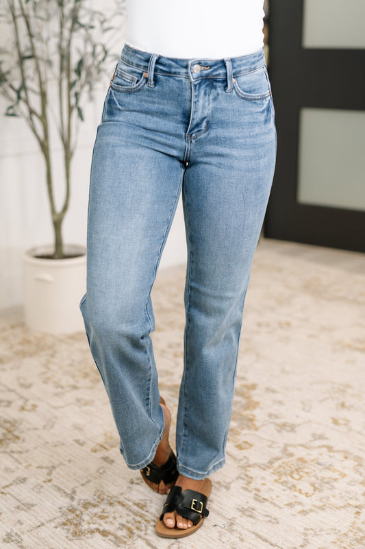 Corrine Mid Rise Control Top Vintage Straight Jeans – Womens | Shannon’s Chique Boutique
