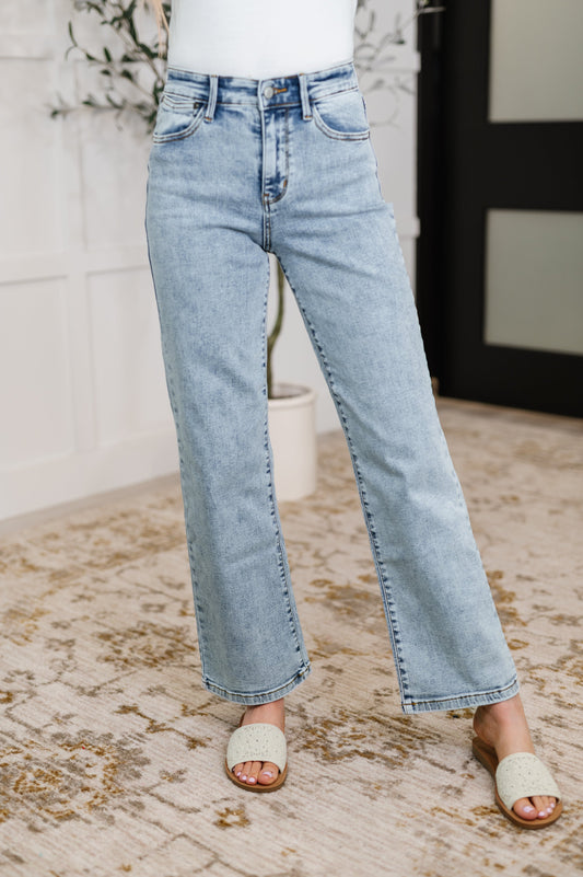 Debbie High Rise Stone Wash Straight Fit Jeans – Womens | Shannon’s Chique Boutique
