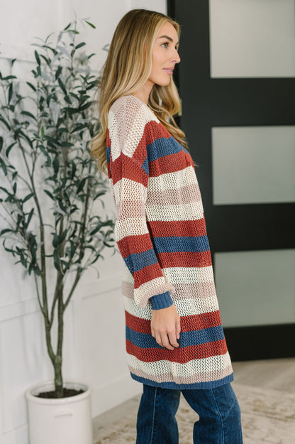 Definitely Dapper Striped Knit Cardigan