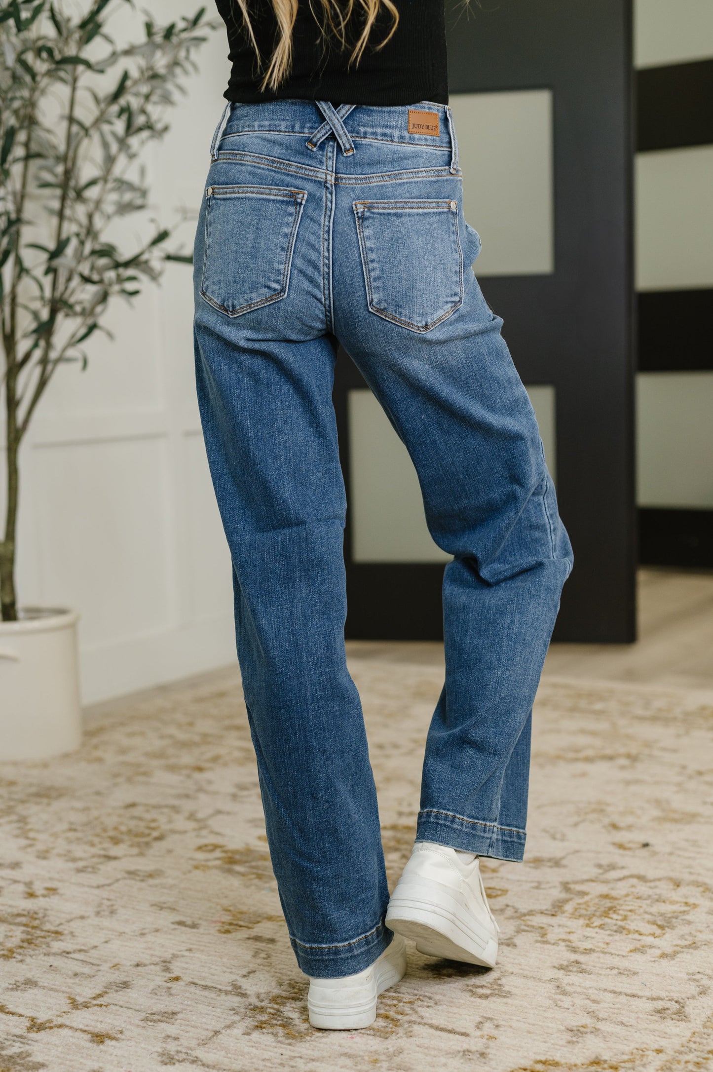 Elsie High Rise Double Button Wide Leg Jeans