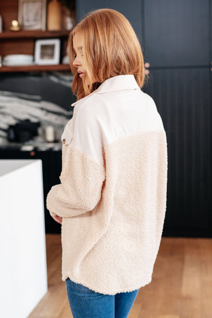 Cozy Sherpa Shacket – Stylish & Warm Layering Piece