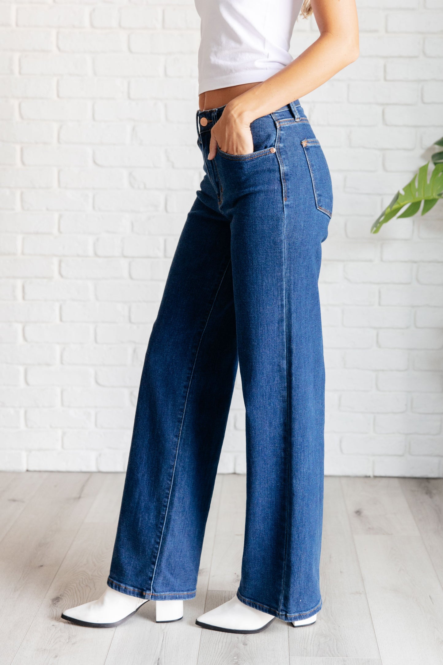 Hazel High Rise Vintage Wide Leg Jeans - - Denim