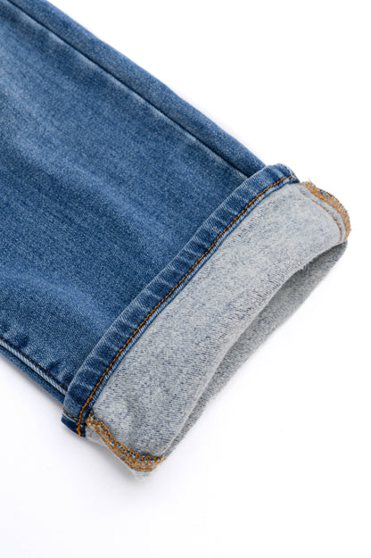 Nivea Vintage Wash Thermal Straight Jeans - - Denim