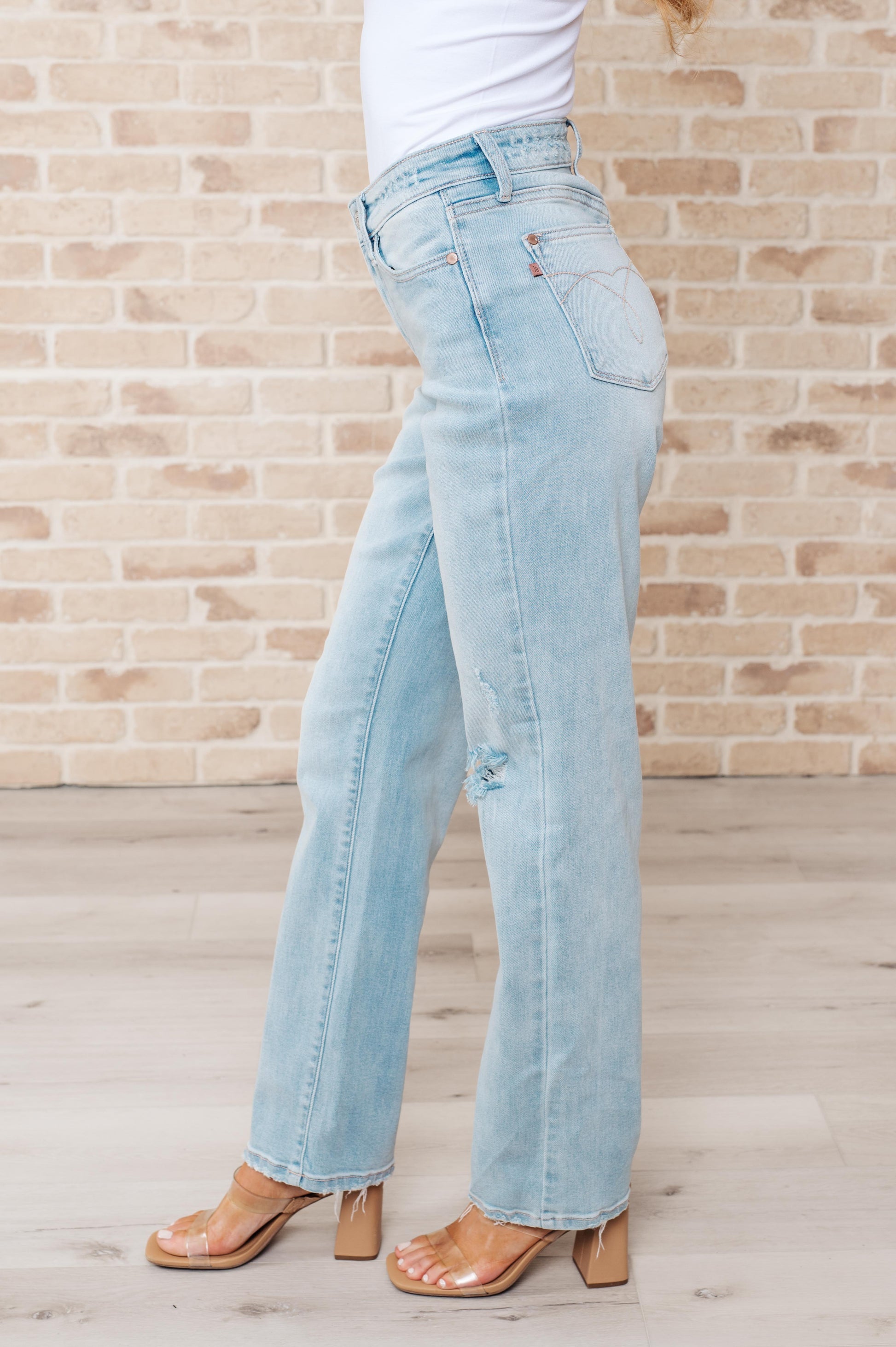 Parker High Rise 90's Straight Jeans - - Denim