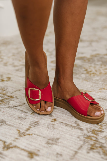 Strawberry Slip on Slide in Delight Red – Womens | Shannon’s Chique Boutique