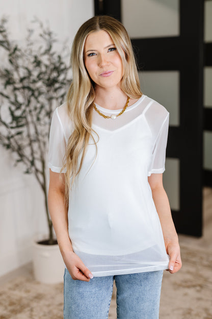 Which Choice Layered Mesh Top - - Womens