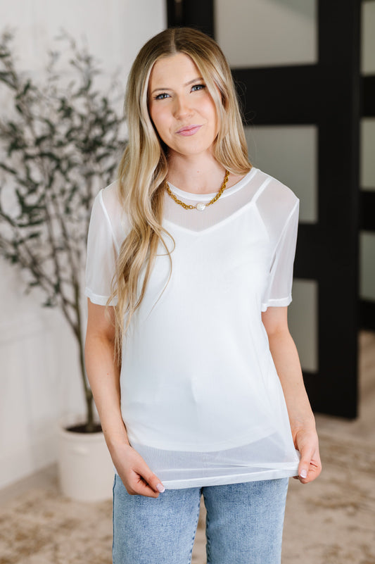 Which Choice Layered Mesh Top - - Womens
