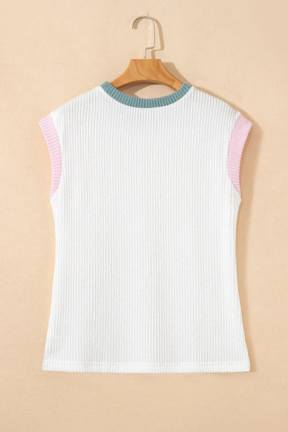 Shannon's Chique Boutique - Sporty-Chic Ribbed Knit Tank Top - -