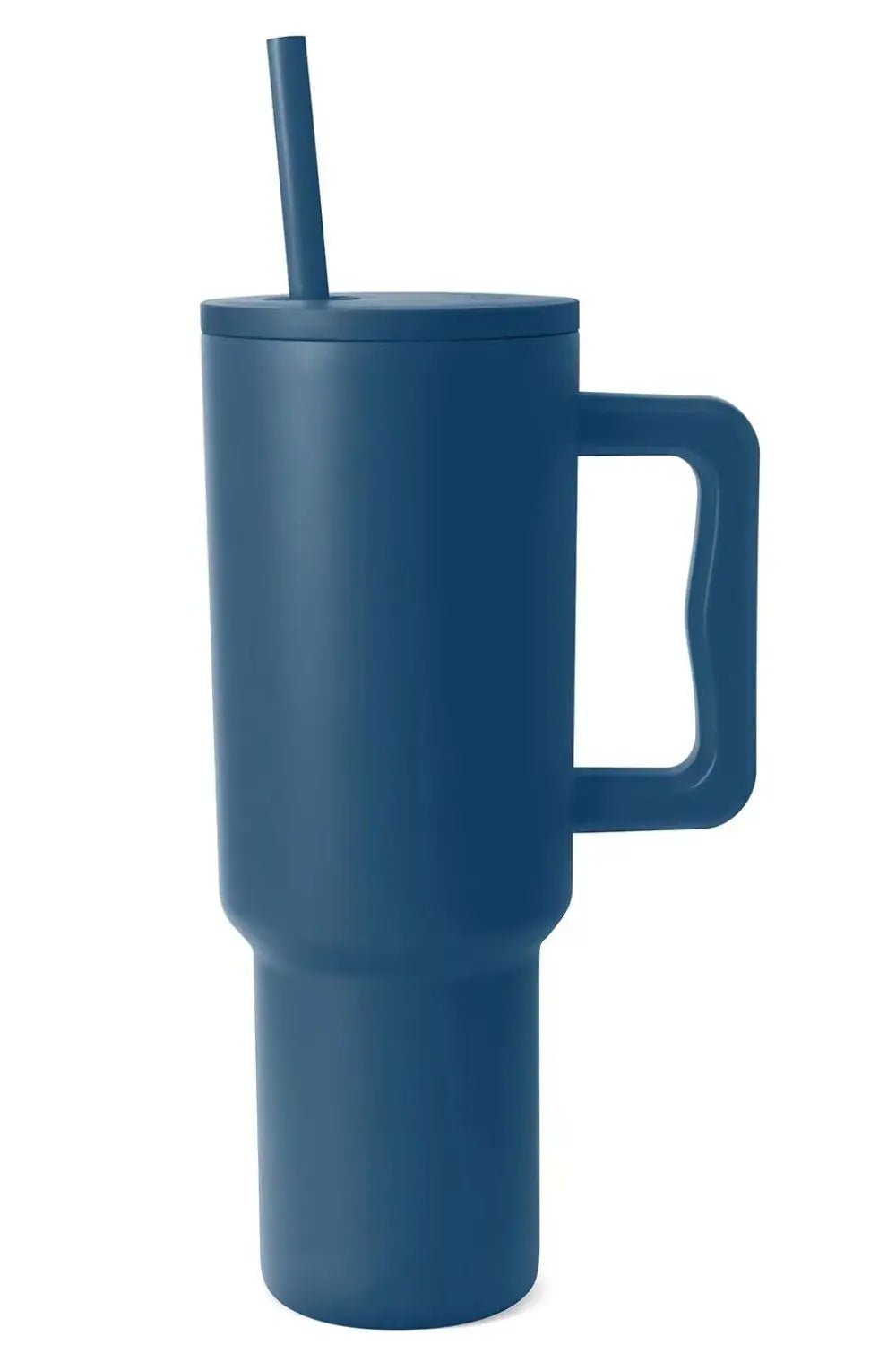 Monochromatic Stainless Steel Tumbler with Matching Straw - Deep Teal One Size -