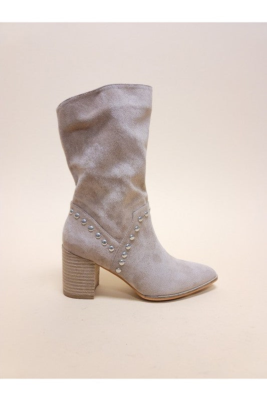 BRIGITTA-MIDI BOOTS - TAUPE -