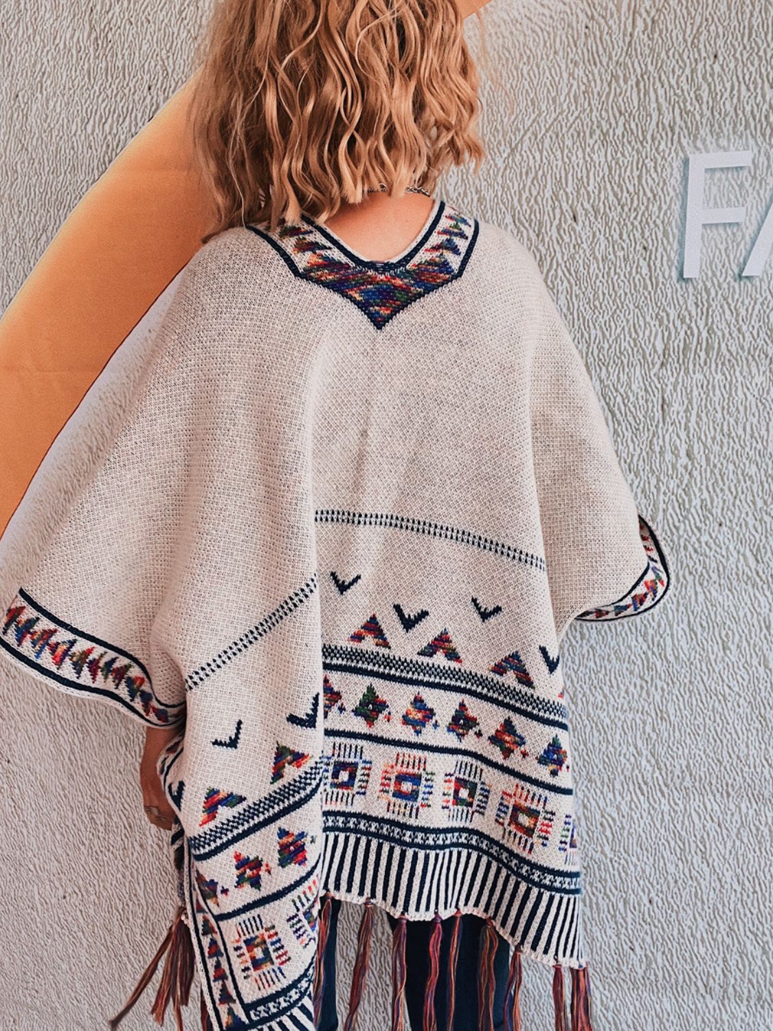 Fringe Open Front Cardigan - -