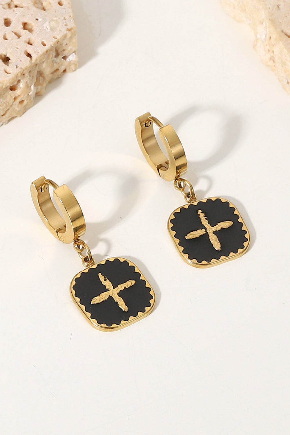Plus Sign Square Shape Drop Earrings – | Shannon’s Chique Boutique