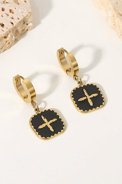 Plus Sign Square Shape Drop Earrings – | Shannon’s Chique Boutique
