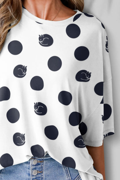 Round Neck Half Sleeve T-Shirt - -