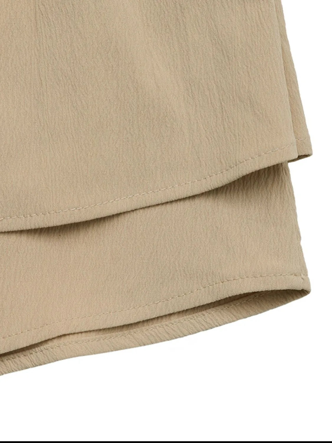 Elastic Waist Layered Skirt - -