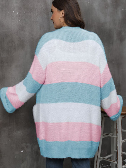 Plus Size Open Front Cozy Cardigan (Curve Comfort) - -