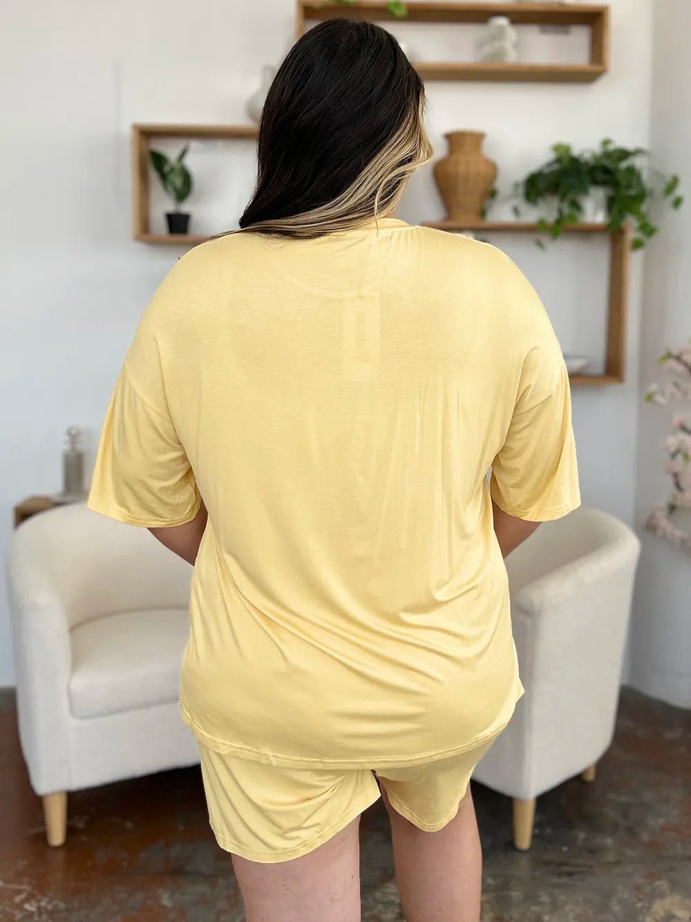 Basic Bae Bamboo Drop Shoulder T-Shirt & Shorts Lounge Set – Pastels & Everyday Neutrals – | Shannon’s Chique Boutique