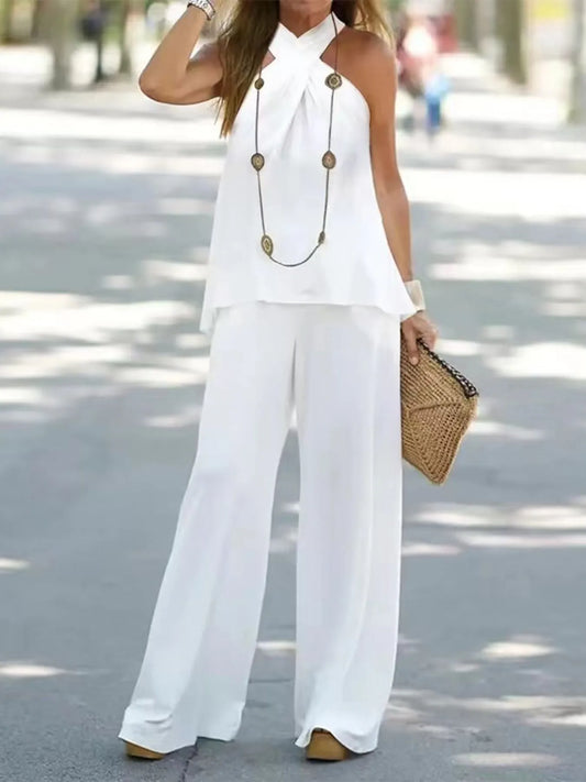 Halter Top and Wide Leg Pants Matching Set – | Shannon’s Chique Boutique
