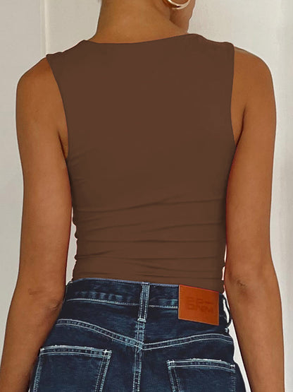 Square Neck Wide Strap Tank