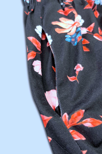 Double Take Printed Scoop Neck Sleeveless Buttoned Magic Dress with Pockets - -