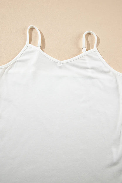 V-Neck Cami and Round Neck Short Sleeve Cover Up Set - -