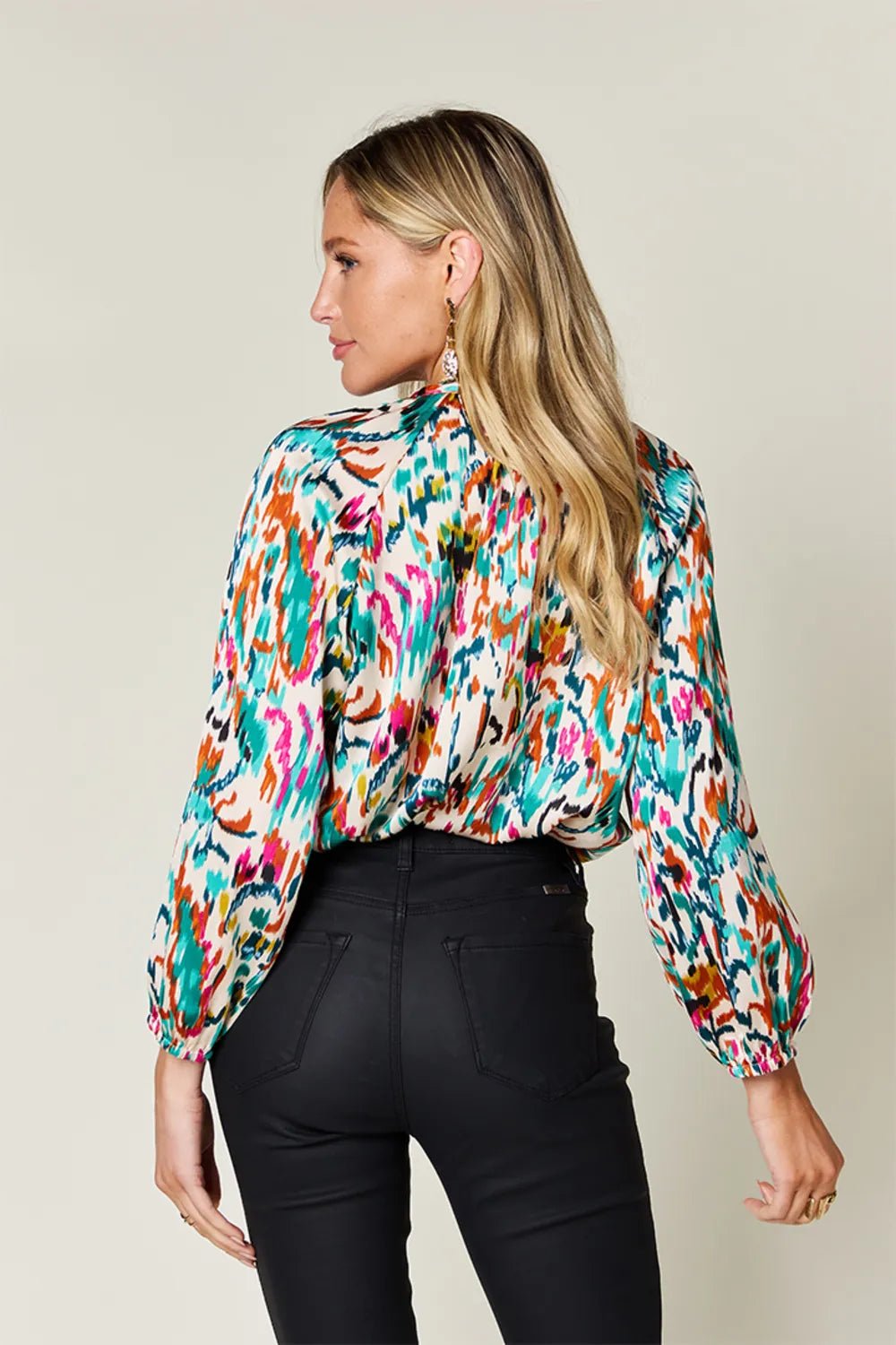 Double Take Full Size Printed Button Up Long Sleeve Shirt – | Shannon’s Chique Boutique