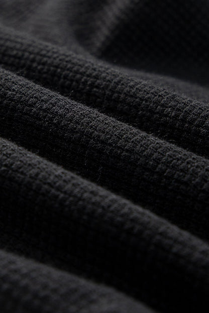 Knotted Straps Button Textured Drawstring Jumpsuit - -