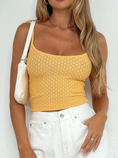 Lace Square Neck Cami - Gold -