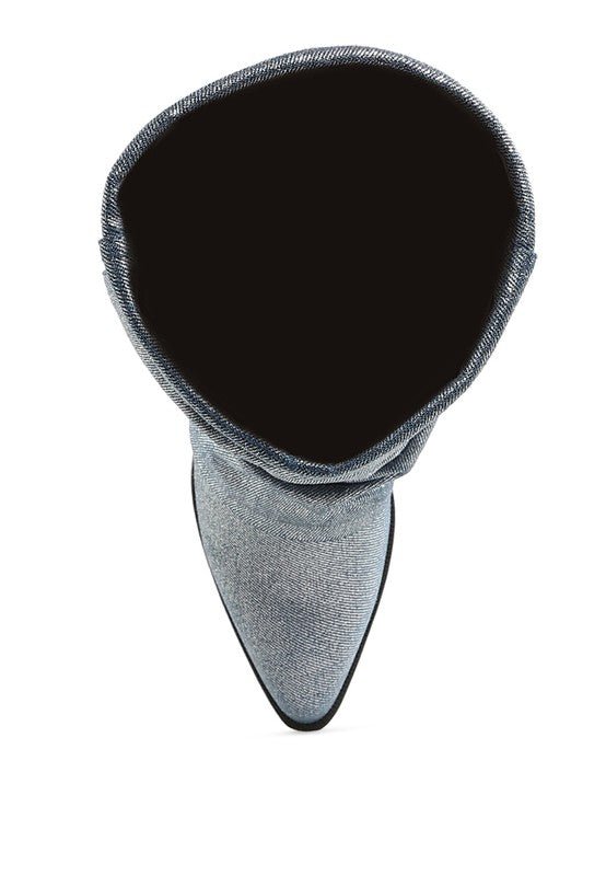 Capella Fold-Over Slouchy Denim Boot - -