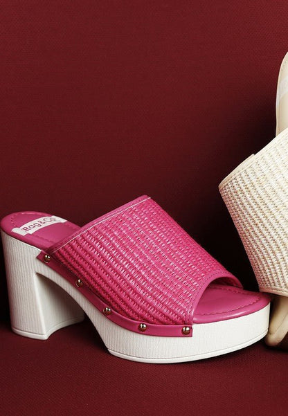 Marengo Raffia Wooden Clogs – | Shannon’s Chique Boutique