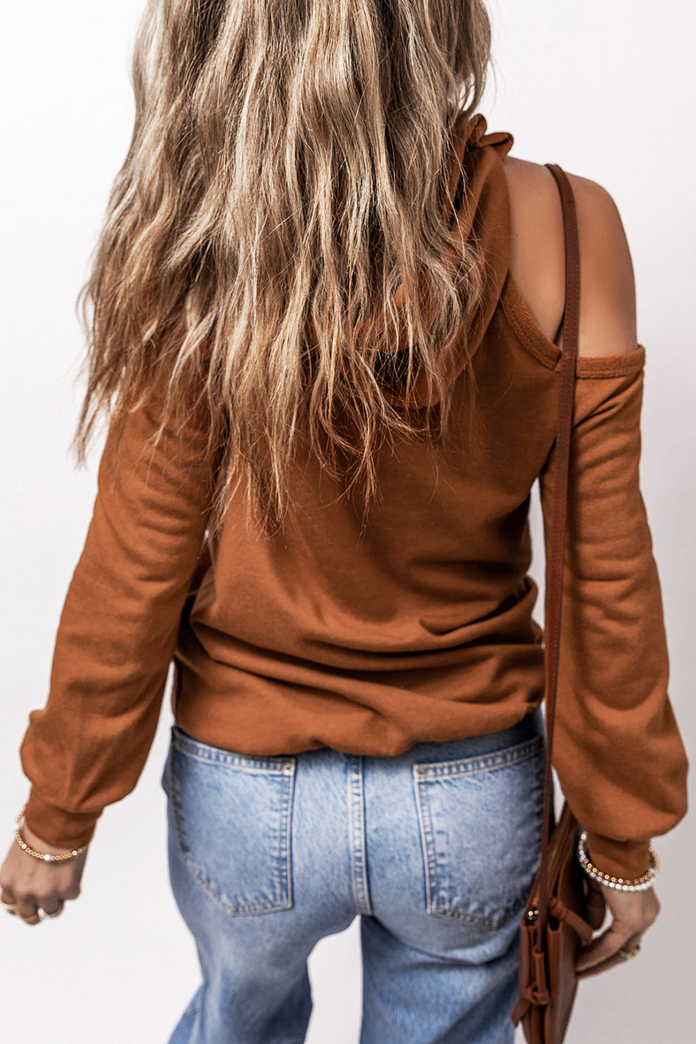 Cold Shoulder Long Sleeve Hoodie