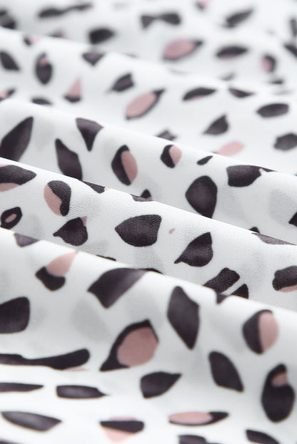 Plus Size Printed Off-Shoulder Half Sleeve Blouse - -