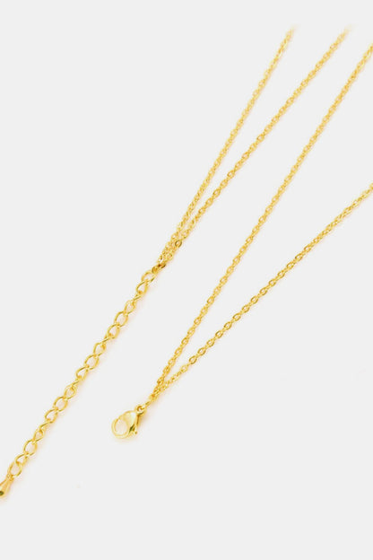 Linked Ring Pendant Chain Necklace - -