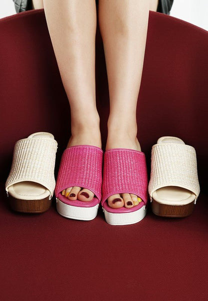 Marengo Raffia Wooden Clogs – | Shannon’s Chique Boutique