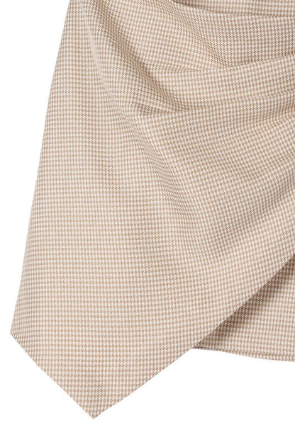 Hound tooth shirred wrap skirt