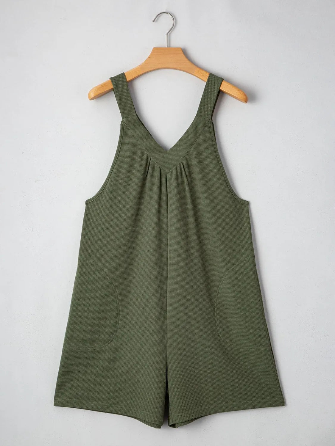 V-Neck Wide Strap Romper - -