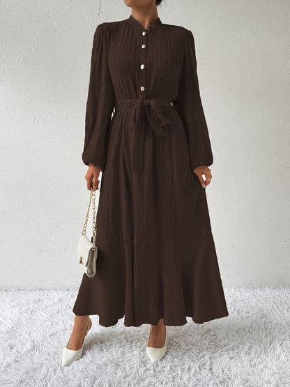 Tie Waist Long Sleeve Dress