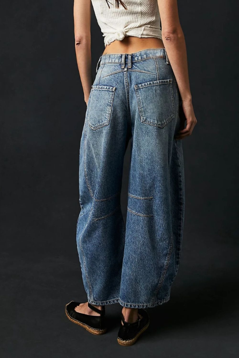 Wide Leg Jeans with Pockets - -