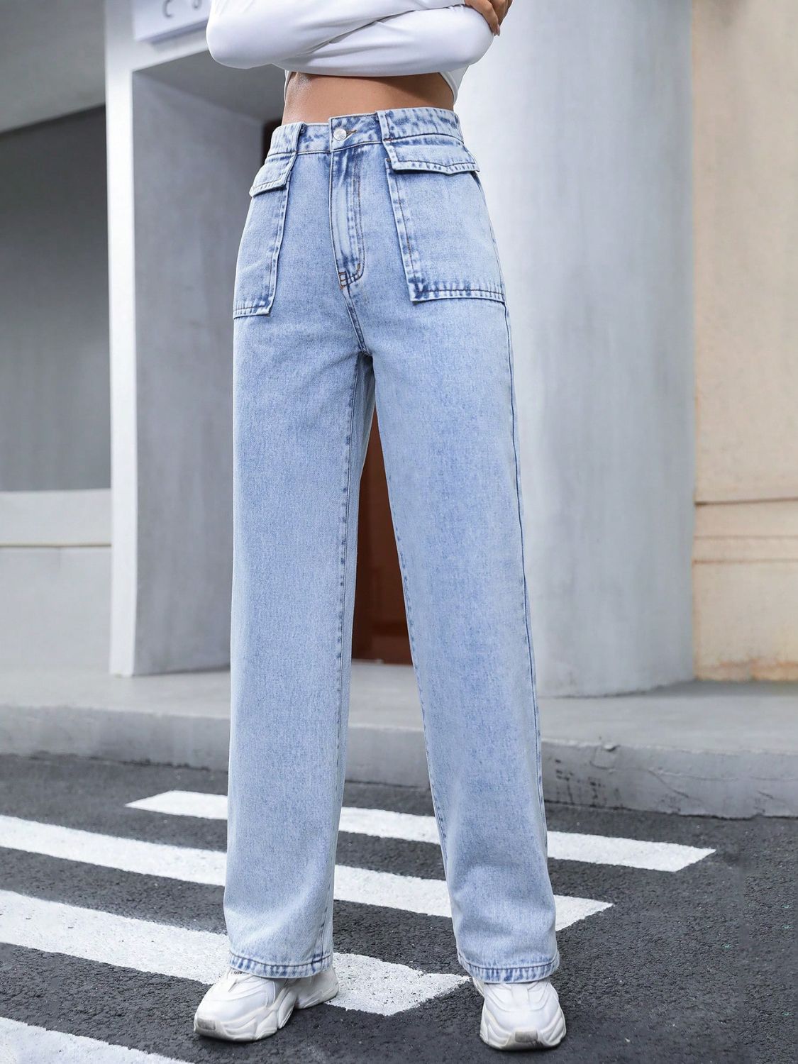 High Waist Straight Jeans