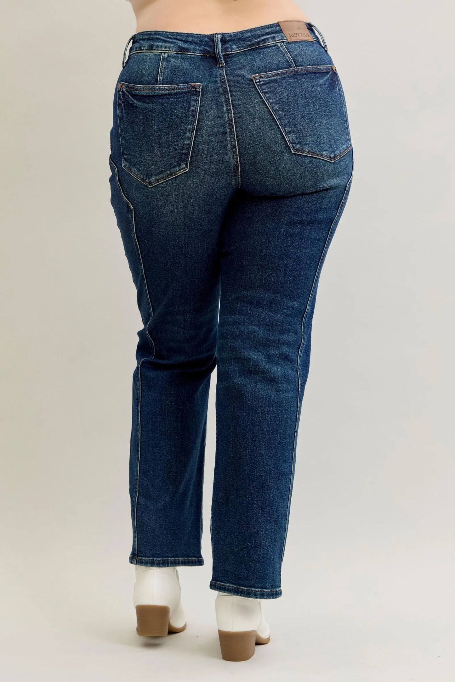 Judy Blue Full Size Seam Detail Straight Leg Jeans Plus Size – | Shannon’s Chique Boutique