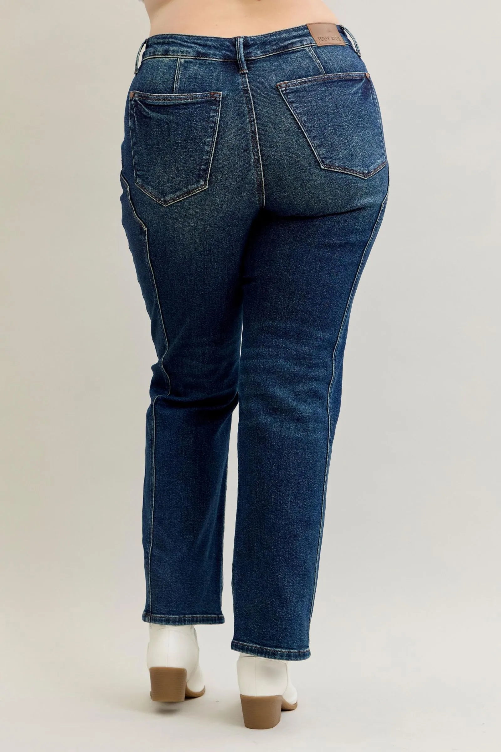 Judy Blue Full Size Seam Detail Straight Leg Jeans Plus Size – | Shannon’s Chique Boutique