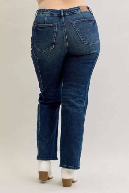 Judy Blue Full Size Seam Detail Straight Leg Jeans Plus Size – | Shannon’s Chique Boutique