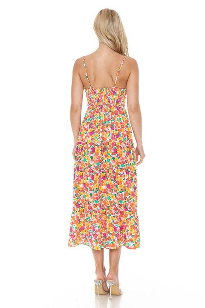 Floral V-Neck Maxi Dress – Garden Party - -