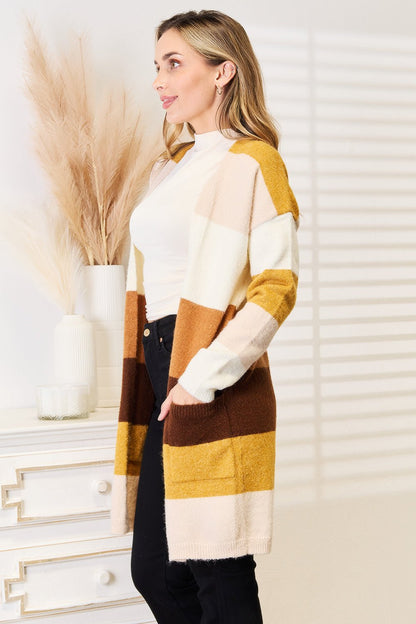 Woven Right Color Block Dropped Shoulder Cardigan – | Shannon’s Chique Boutique