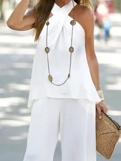 Halter Top and Wide Leg Pants Matching Set – | Shannon’s Chique Boutique