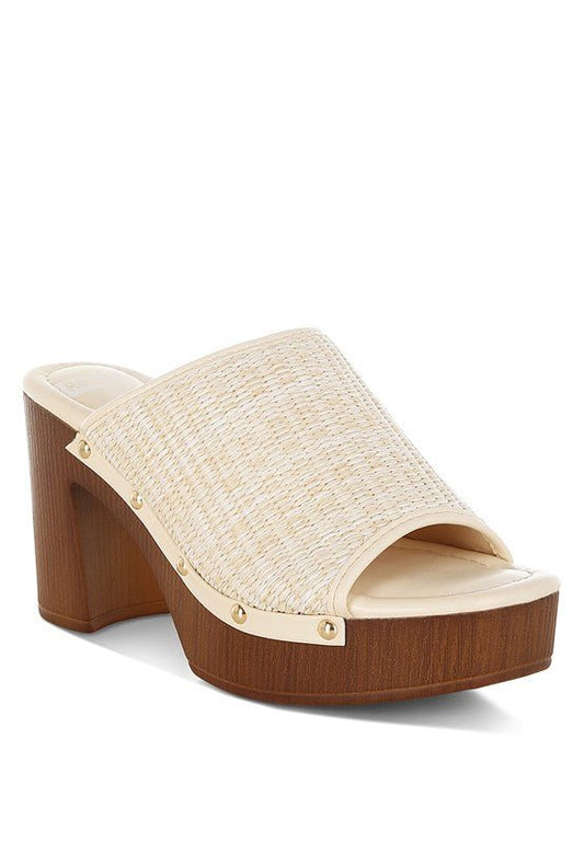 Marengo Raffia Wooden Clogs – | Shannon’s Chique Boutique