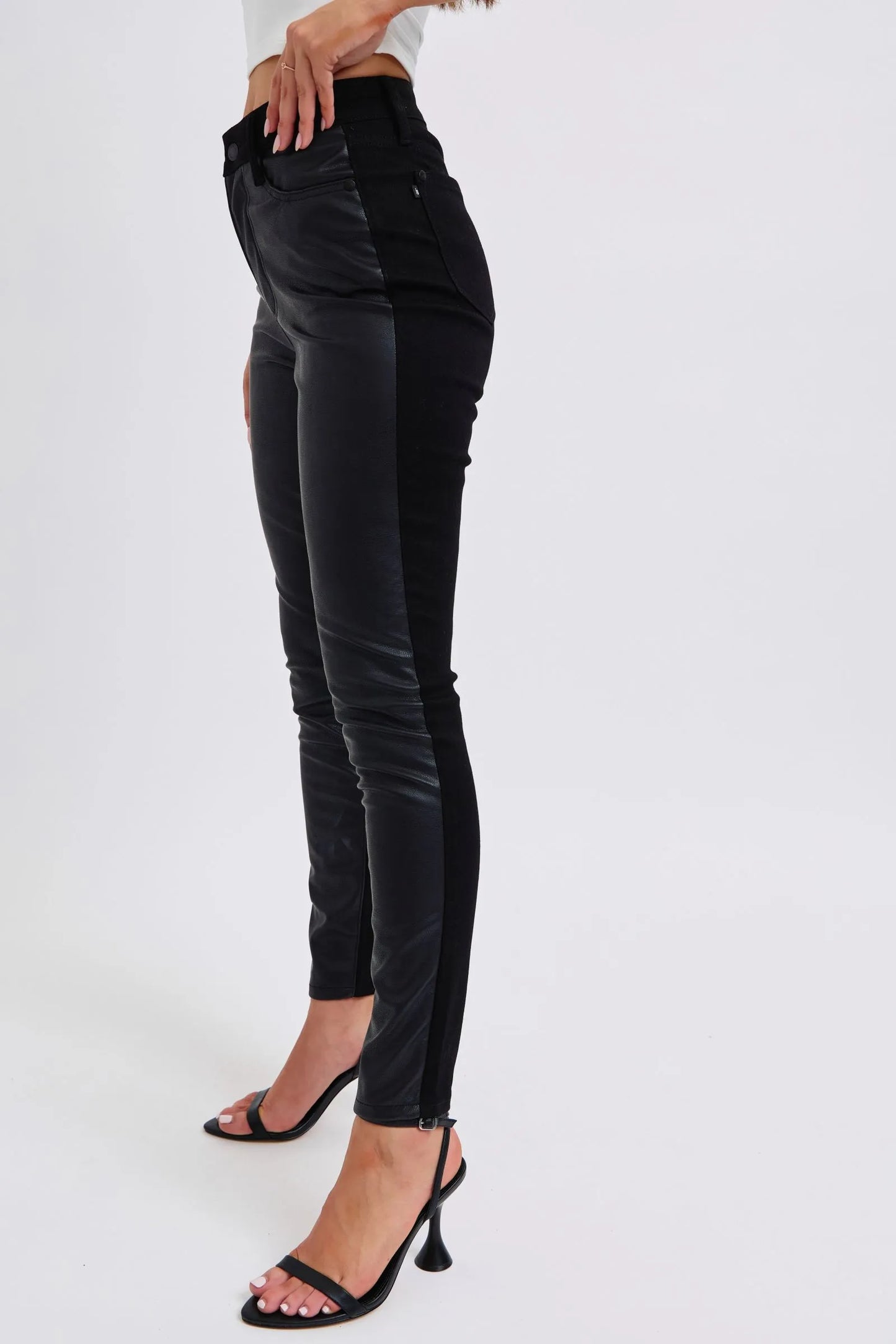 Judy Blue Plus Size HW Faux Leather Skinny Pants – | Shannon’s Chique Boutique